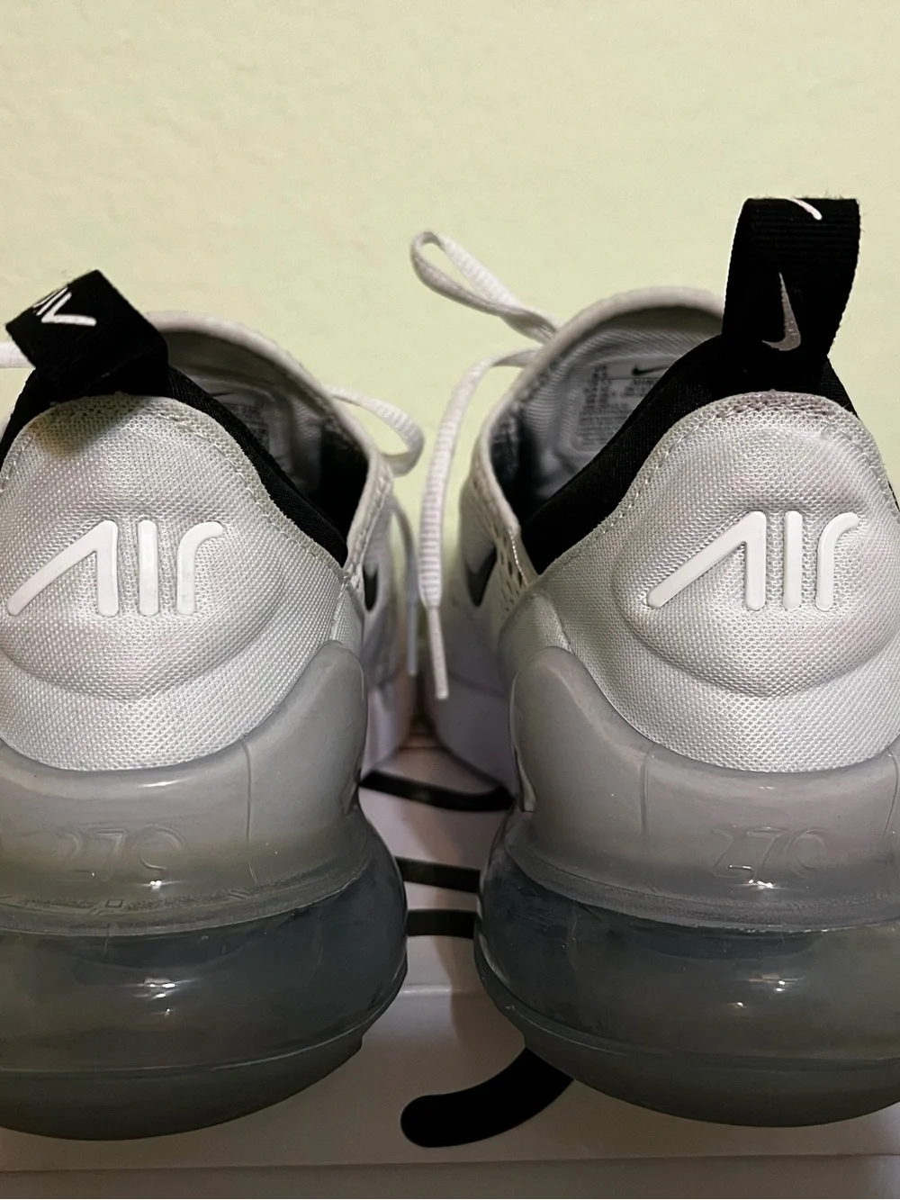 Nike Air 270 Men's White with Black Accents Sneakers